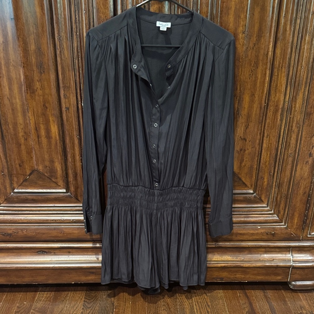 Splendid Charcoal Button-Up Mini Dress